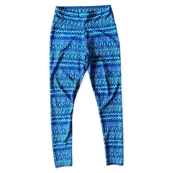 Aerie Women’s Blue Patterned High Waisted Leggings, Small - Picture 1 of 8